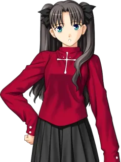 😯 Rin Tohsaka Fate/stay night Anime, Dibujos animados, Rin Tohsaka, Fate/stay night, Mujer, Personaje, Chica whatsapp sticker