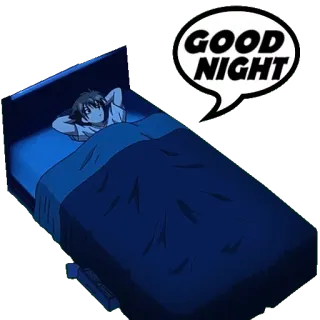 🛌 GOOD NIGHT good night, sleep, bed, cartoon, anime telegram sticker