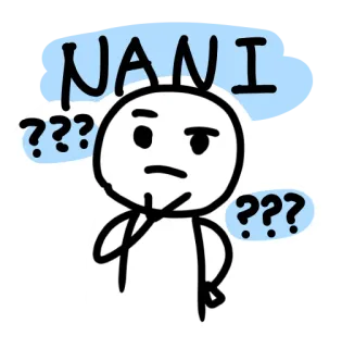 ❔ NANI anime, meme, expresión, pregunta, shock, confusión whatsapp sticker