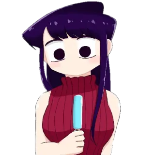 🥰 Komi Shouko Komi Can't Communicate Anime, Eis am Stiel, Komi, Komi kann es nicht lassen telegram sticker