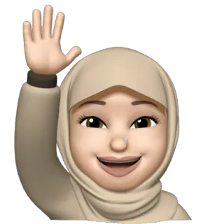 🙋 emoji, phụ nữ, hijab, người Hồi giáo, chào hỏi, vẫy tay, Hồi giáo whatsapp sticker
