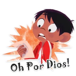 😱 Oh Por Dios! cartoon, shock, surprise, spanish, exclamation telegram sticker