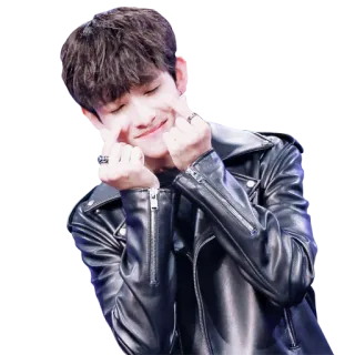 ❤️ kpop, idol, cantante, moda, giacca di pelle, carino, coreano telegram sticker