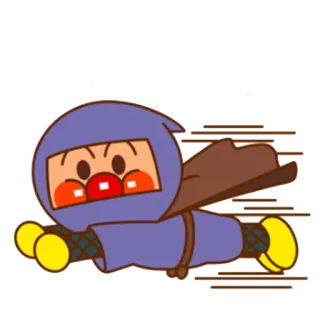 ✈ Ninja, Kartun, Karakter, Terbang, Aksi telegram sticker