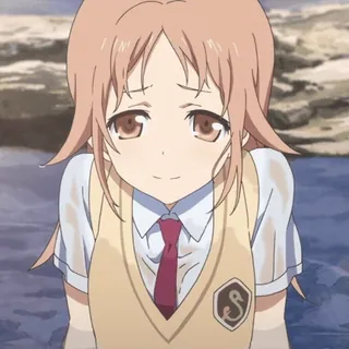 😌 动漫, 女孩, 角色, 制服, 微笑, 可爱 whatsapp sticker
