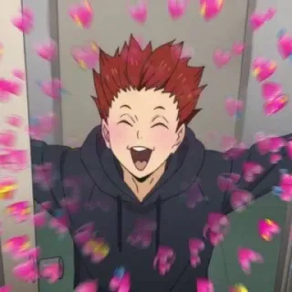 💗 Tendou Satori Haikyuu!! anime, haikyuu, tendou satori, tendou, satori, cute, hearts telegram sticker