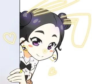 👁️ naklejka, kreskówka, dziewczyna, słodki, anioł, serce, anime telegram sticker