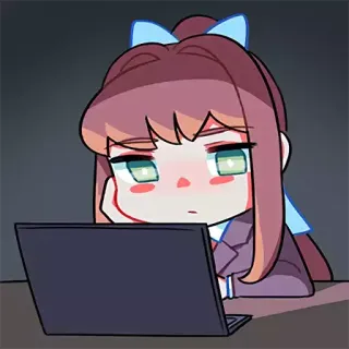 😓 Monika Doki Doki Literature Club! Anime, Gioco, Monika, DDLC, Doki Doki Literature Club, Computer, Carino telegram sticker