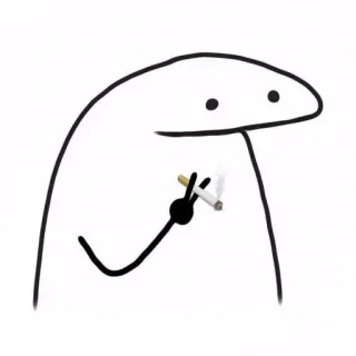 🤝 omino stilizzato, fumare, sigaretta, bianco, semplice, illustrazione telegram sticker