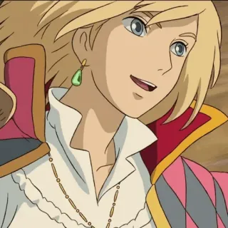 🐇 Howl Howl's Moving Castle Anime, Howl, El castillo ambulante, Studio Ghibli, rubio, pendiente, collar telegram sticker