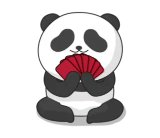 ☺️ panda, carte, animale, cartone animato, carte da gioco telegram sticker