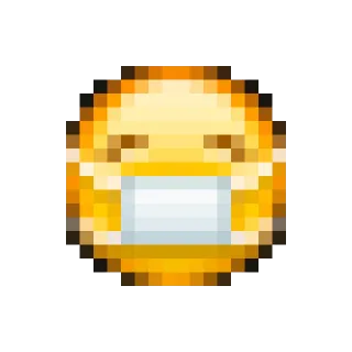 😷 emoji, mask, pixel art, covid, pandemic telegram sticker