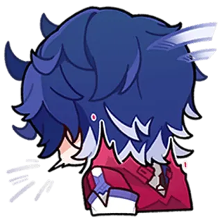 😶 空 anime, naklejka, słodkie, japoński, postać, niebieskie włosy telegram sticker