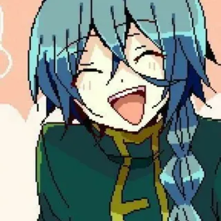 💙 Anime, Pixel art, Carino, Felice, Cartone animato, Personaggio whatsapp sticker