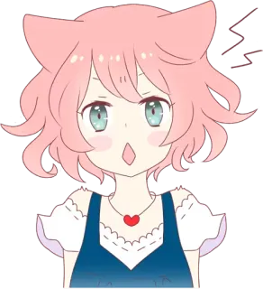 😤 Anime, Ragazza gatto, Carino, Cartone animato telegram sticker