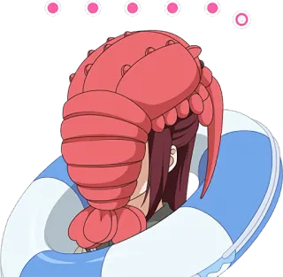 🦐 Anime, Cartoon, Kreeftenhoed, Zwemband, Grappig, Schattig telegram sticker