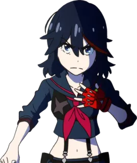 😠 Ryuko Matoi Kill la Kill Anime, Ragazza, Personaggio, Ryuko Matoi, Kill la Kill whatsapp sticker