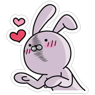 😍 สติกเกอร์, กระต่าย, บันนี่, การ์ตูน, น่ารัก, สัตว์, หัวใจ telegram sticker