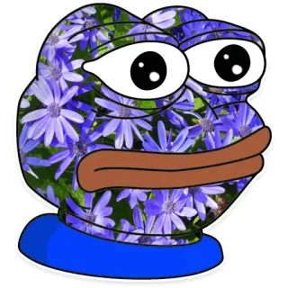 😳 Pepe the Frog pepe, kikker, meme, internet, bloemen, paars telegram sticker