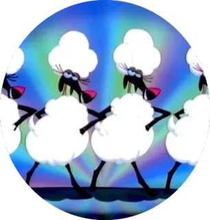 ⚪️ sheep, cartoon, animals, dance telegram sticker