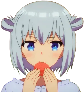 😋 Anime, Chica, Linda, Comiendo, Dibujos animados telegram sticker