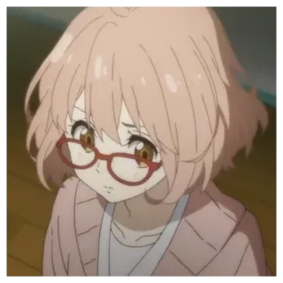 ⛓ Mirai Kuriyama Beyond the Boundary Аниме, Девушка, Очки, Милая, Мирай Курияма, За гранью telegram sticker