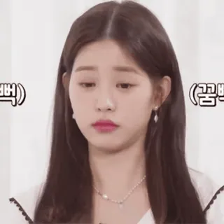 😳 꿀꺽 phụ nữ, cô gái, Hàn Quốc, châu Á, khuôn mặt, biểu cảm telegram sticker
