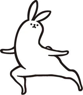 ⛸ coniglio, animale, carino, adesivo, bianco, cartone animato telegram sticker