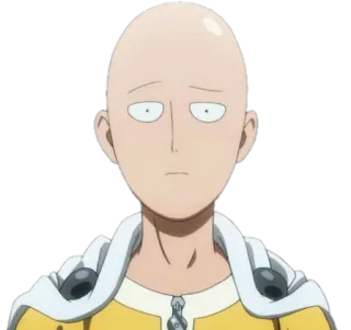 🙁 Saitama One-Punch Man Сайтама, Ванпанчмен, Аниме, Персонаж, Герой, Лысый whatsapp sticker