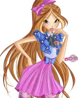 😊 Flora Winx Club fada, desenho animado, personagem, winx, flora, magia telegram sticker
