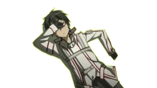 😪 Anime, Mangá, Personagem, Pose, Uniforme branco telegram sticker
