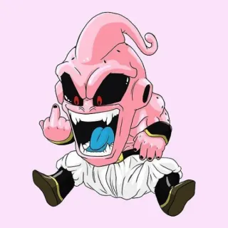 😦 Majin Buu Dragon Ball Majin Buu, Dragon Ball Z, Anime, Kartun, Jari tengah, Menyinggung whatsapp sticker