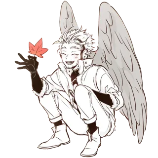 😁 Hawks My Hero Academia anime, wings, hero, manga, smile whatsapp sticker