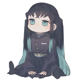 ❄️ Muichiro Tokito Demon Slayer 动漫, Q版, 漫画, 可爱, 鬼灭之刃, 时透 whatsapp sticker