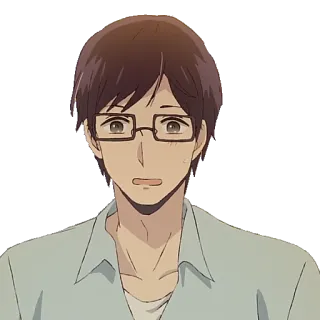 😧 Anime, Masculino, Personagem, Óculos, Homem, Desenho animado telegram sticker