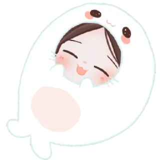 🧸 Dessin animé, Mignon, Animal, Enfant, Kawaii, Phoque telegram sticker