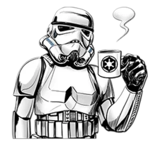 ☕ Stormtrooper Star Wars stormtrooper, star wars, impérial, café, personnage de film, science-fiction, science-fiction telegram sticker