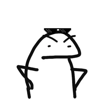 😒 sticker, character, sunglasses, cool, funny whatsapp sticker