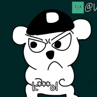 ✨ K**ol bear, cartoon, angry, sticker, animation whatsapp sticker