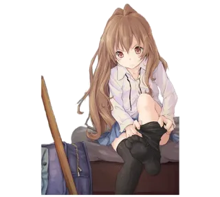 😰 Anime, Mädchen, Teenager, Illustration, Cartoon, Charakter whatsapp sticker