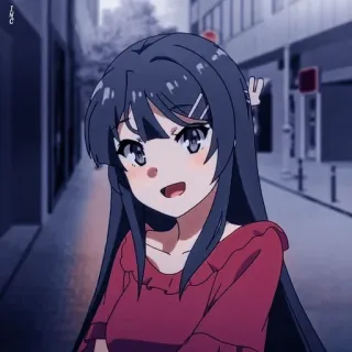 😃 动漫, 女孩, 角色, 卡通, 女人, 街道, 夜晚 telegram sticker