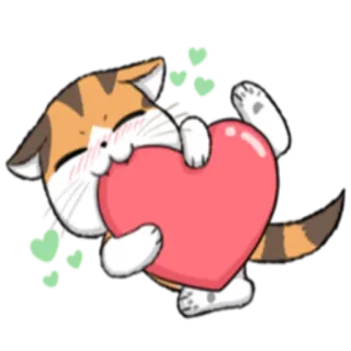 ❤️ кот, сердце, любовь, милый, животное, наклейка telegram sticker