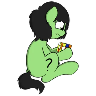 🎲 小马, 卡通, 问号, 魔方, 动物, 角色 telegram sticker