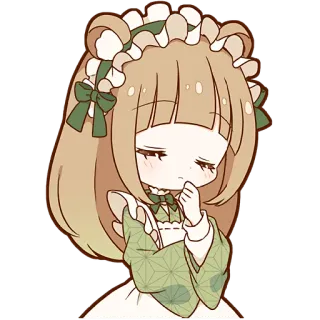 😒 Anime, Maid, Niedlich, Kawaii, Kleid, Charakter, Manga, Cartoon whatsapp sticker