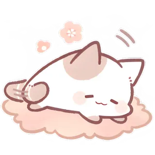 🫠 猫, かわいい, カワイイ, 眠い, 動物, ステッカー, マンガ whatsapp sticker
