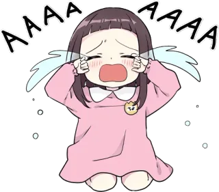 😭 AAAAA chorando, anime, triste, emocional, lágrimas, criança telegram sticker
