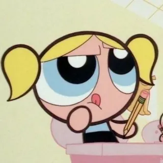 💭 Bubbles The Powerpuff Girls Blasen, The Powerpuff Girls, Cartoon, Figur, süß, Zeichnung whatsapp sticker