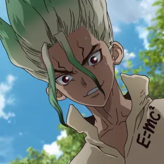 🌏 Senku Ishigami Dr. Stone E=mc² anime, dr stone, senku ishigami, science, e=mc2, cartoon telegram sticker