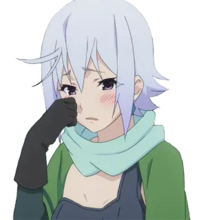 😣 动漫, 女孩, 哭泣, 伤心, 角色, 眼泪, 担心 telegram sticker