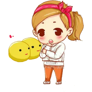 ☺️ desenho animado, garota, fofa, chibi, personagem, ilustração whatsapp sticker